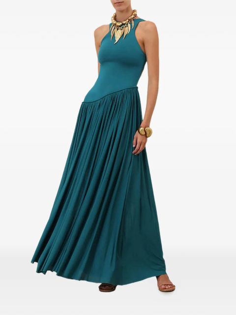 ZIMMERMANN Luna asymmetrical pleated dress - Blue