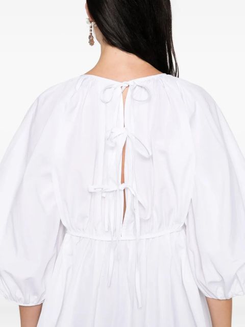 Cecilie Bahnsen gathered-waist puff-sleeve top - White