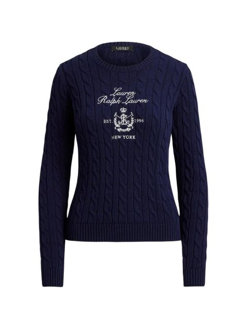 Lauren Ralph Lauren cable-knit crew-neck jumper - Blue - zdjęcie produktu nr 1