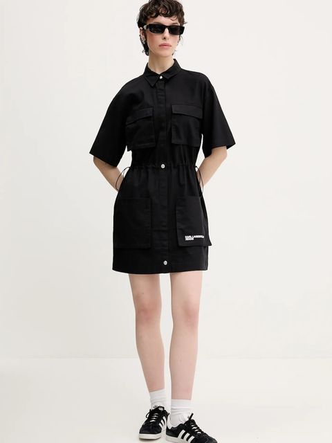 Karl Lagerfeld Jeans sukienka kolor czarny mini prosta A2W13017 - zdjęcie produktu nr 2