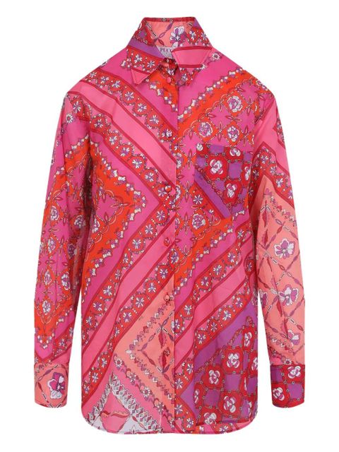 PUCCI floral-patchwork cotton shirt - Pink