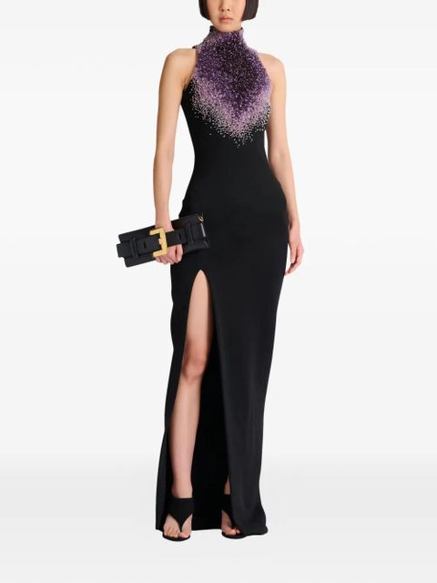 Balmain halterneck embroidered maxi dress - Black - zdjęcie produktu nr 2