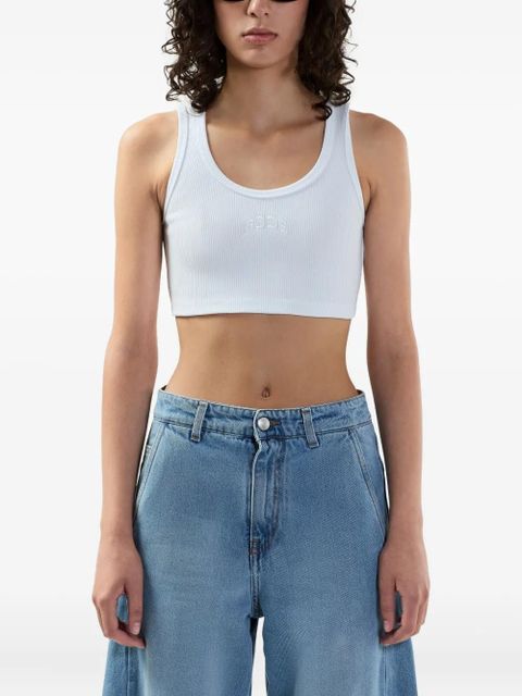 GCDS ribbed tank top - White