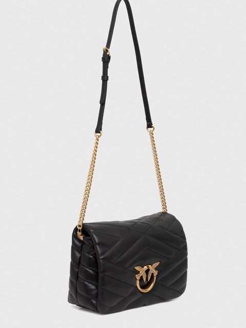 Pinko torebka skórzana kolor czarny 101585.A1ET - zdjęcie produktu nr 1