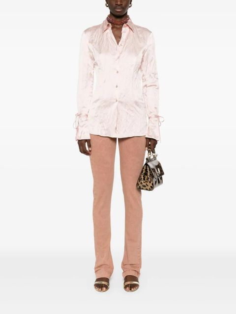 Blumarine crinkled satin shirt - Pink - zdjęcie produktu nr 2