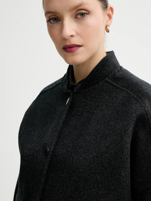 Sessun kurtka z dodatkiem wełny kolor szary przejściowa oversize 25112006