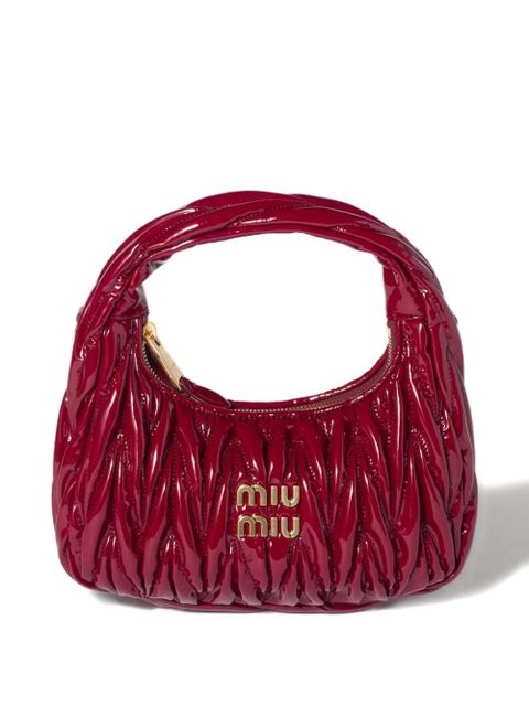 Miu Miu Wander matelassé patent leather bag - Red - zdjęcie produktu nr 2