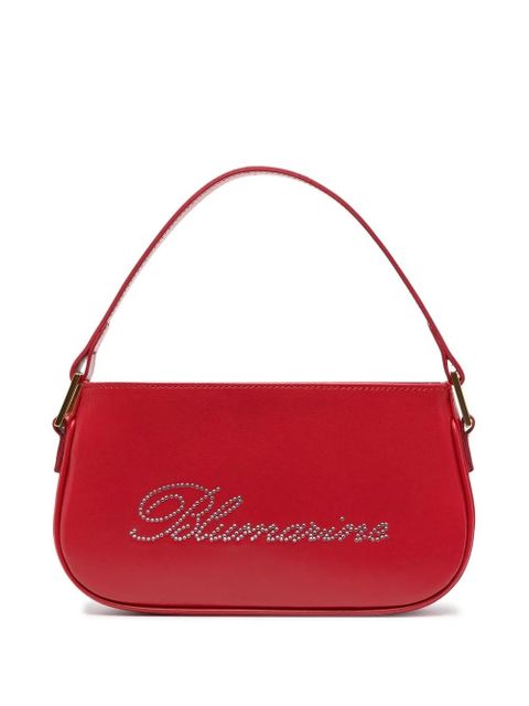 Blumarine rhinestone-logo leather shoulder bag - Red - zdjęcie produktu nr 1