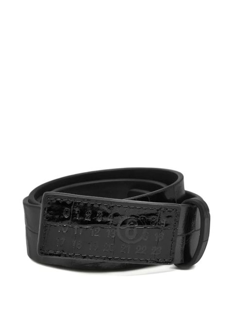 MM6 Maison Margiela crocodile-effect leather belt - Black - zdjęcie produktu nr 1
