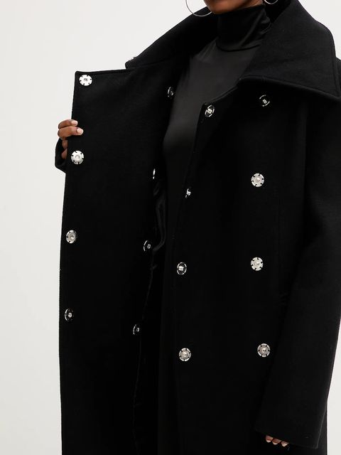 PRESSIAT płaszcz kolor czarny PRE312FW24