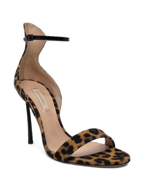 Casadei 100mm leather heeled sandals - Brown