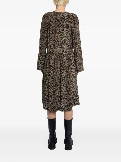 Zadig&Voltaire Rinas leopard-print V-neck mini dress - Brown - zdjęcie produktu nr 2