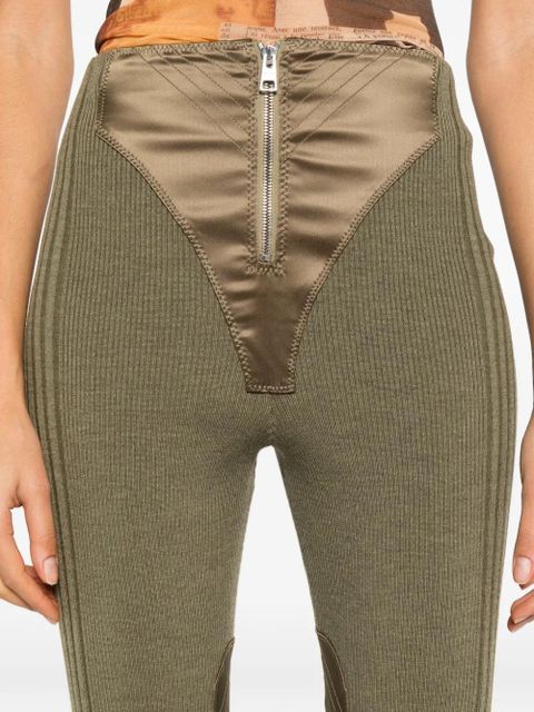 Jean Paul Gaultier zip-fastening panel-detail trousers - Green