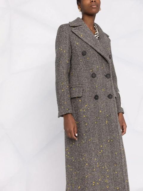 Golden Goose Berhen long herringbone coat - Brown