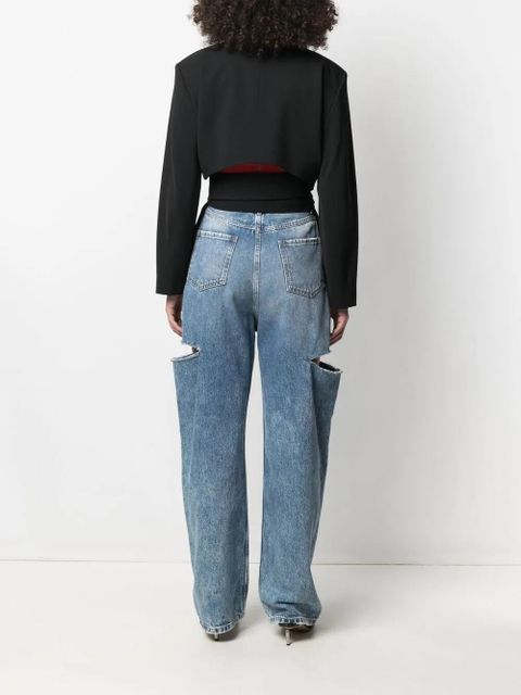 AMBUSH asymmetric-hem belted blazer - Black