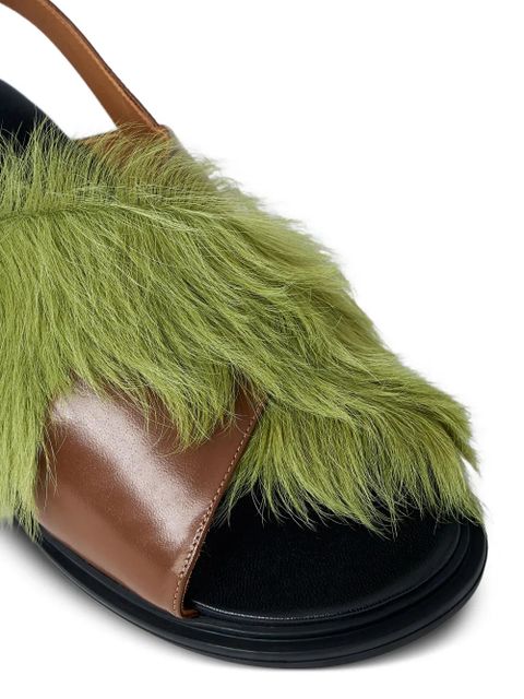 Marni calf-hair sandals - Green
