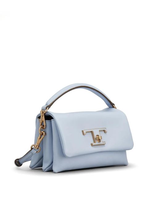 Tod's logo-plaque leather crossbody bag - Blue