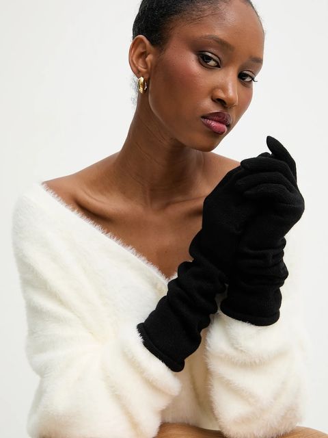 Answear.LAB rękawiczki z dodatkiem wełny damskie kolor czarny - zdjęcie produktu nr 1