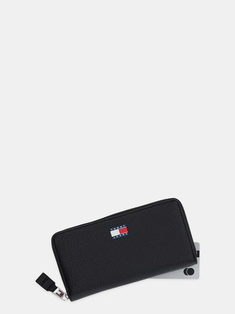 Tommy Jeans portfel damski kolor czarny AW0AW17585