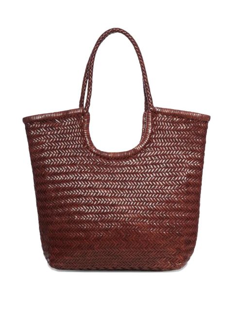 DRAGON DIFFUSION NS Diagonal Triple Jump leather tote bag - Brown - zdjęcie produktu nr 1