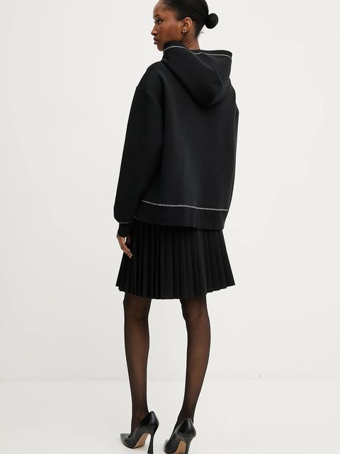 Karl Lagerfeld bluza damska kolor czarny z kapturem wzorzysta A3W20011