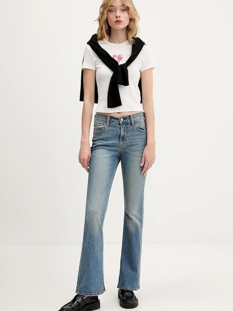 Hugo Blue t-shirt bawełniany Dever_B_2 damski kolor biały 50562240 - zdjęcie produktu nr 2