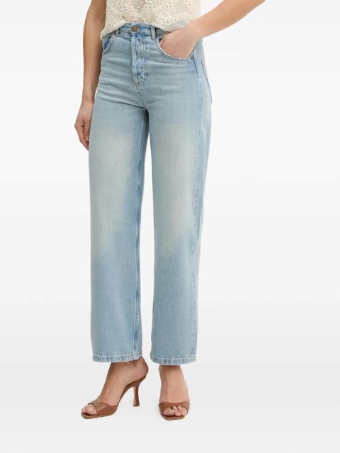 TWINSET logo-patch straight-leg jeans - Blue - zdjęcie produktu nr 1