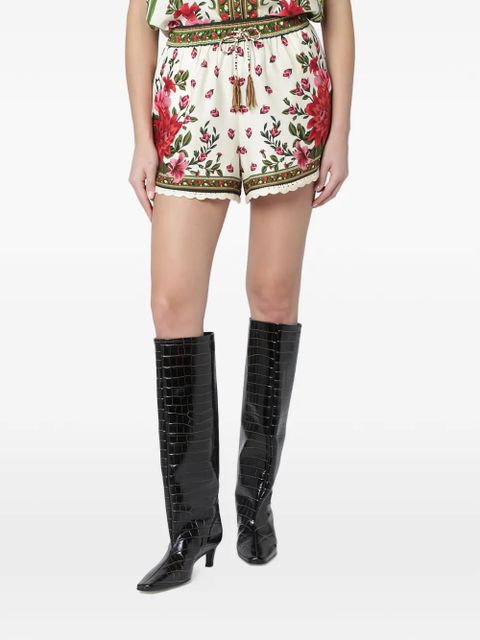 FARM Rio floral drawstring shorts - Neutrals - zdjęcie produktu nr 1