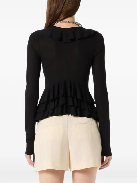 Blumarine ruffled cardigan - Black