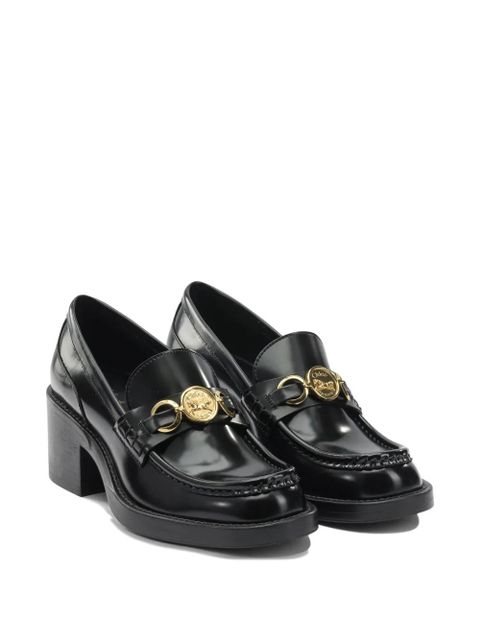 Chloé medallion heeled loafers - Black