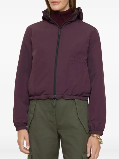 Burberry check-pattern hooded cropped jacket - Red