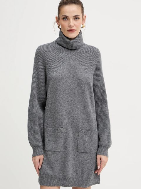 Liu Jo sukienka wełniana kolor szary mini prosta MF5063 MS009 - zdjęcie produktu nr 1