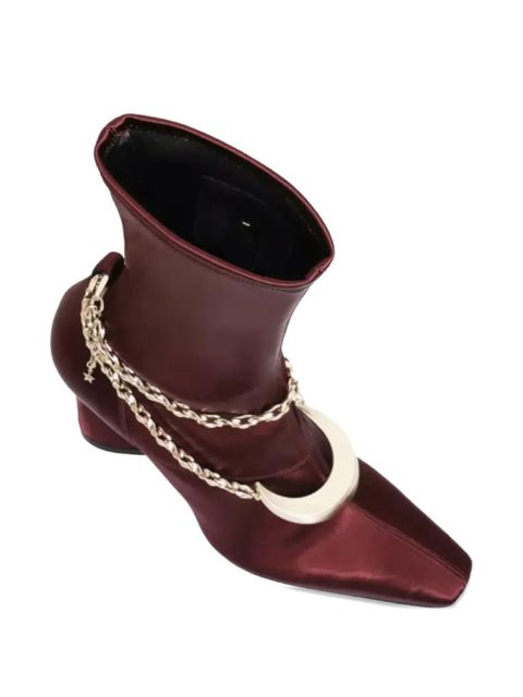 ZIMMERMANN 85mm chain-detail ankle boots - Red