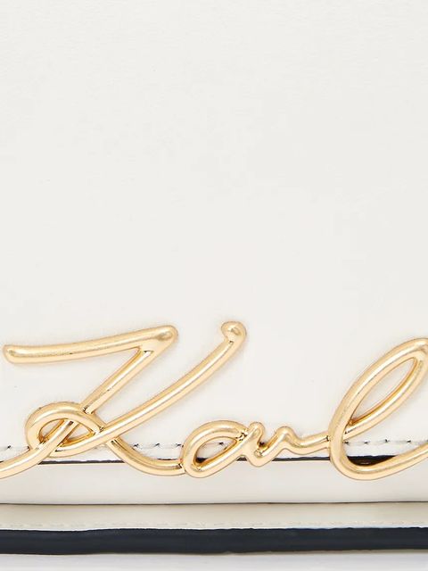 Karl Lagerfeld torebka skórzana K/SIGNATURE kolor biały A1W30039 - zdjęcie produktu nr 2