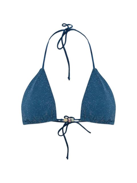 Bond-eye beaded triangle bikini top - Blue - zdjęcie produktu nr 1