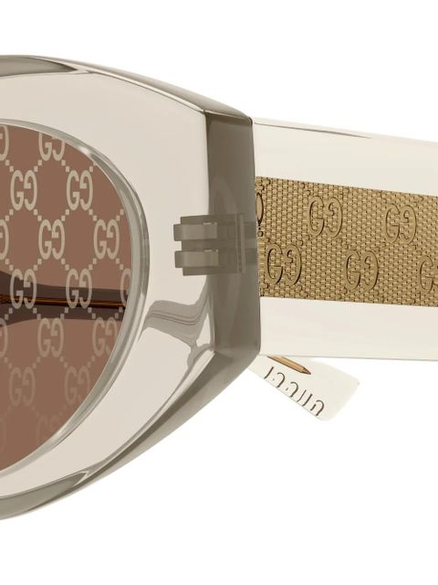 Gucci Eyewear geometric-frame logo sunglasses - Yellow