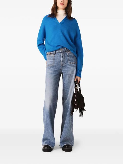 Maje V-neck collared sweater - Blue