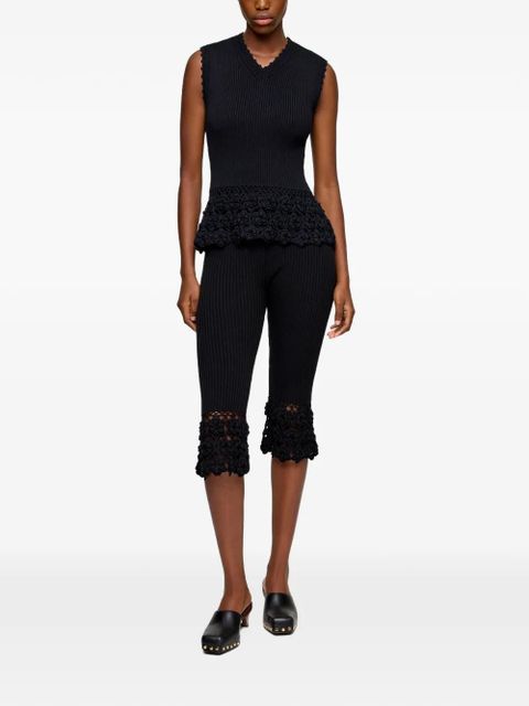 GANNI V-neck crochet top - Black - zdjęcie produktu nr 2