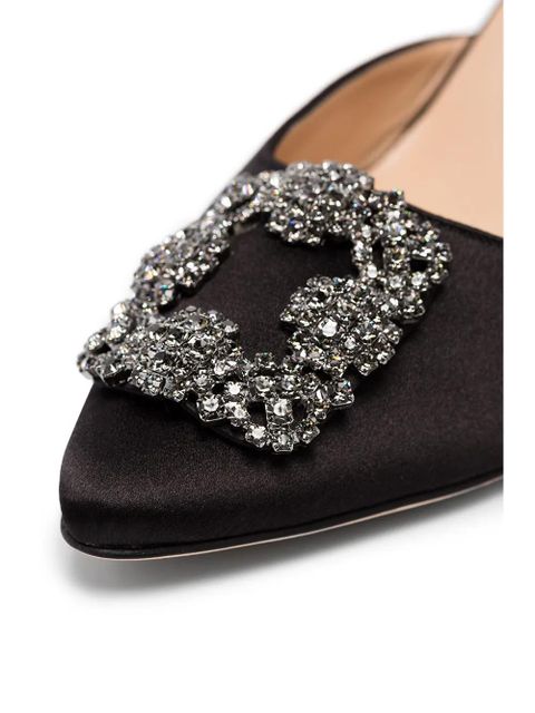 Manolo Blahnik Hangisi 70mm appliqué mules - Black