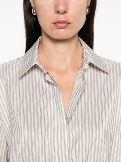 The Row Vanda striped long-sleeve shirt - White
