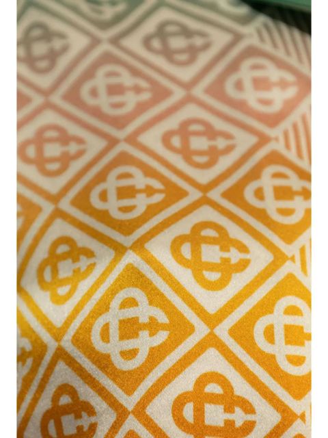 Casablanca Gradient Monogram silk cropped top - Orange