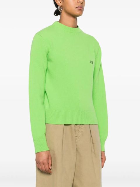 Balenciaga logo-embroiderde sweater - Green