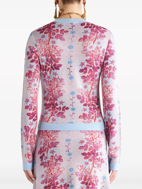ETRO floral-jacquard crew-neck blouse - Pink