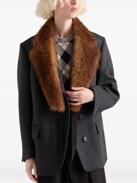 Prada diamond-pattern short-sleeved sweater - Grey