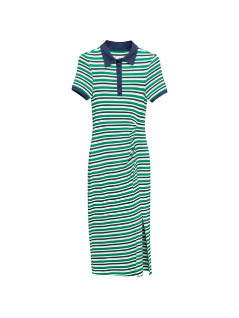 Simkhai striped polo-collar midi dress - Green - zdjęcie produktu nr 1