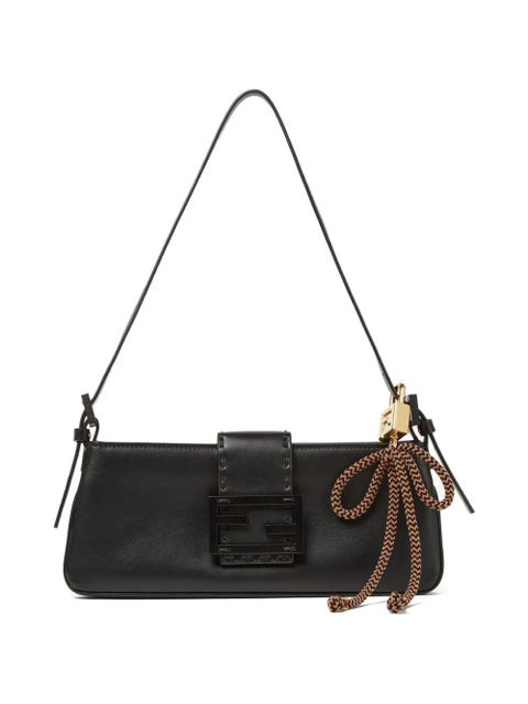 FENDI padlock-detail keyring - Brown