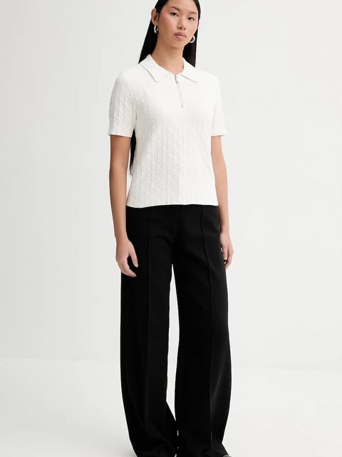 Calvin Klein polo damski kolor beżowy LV044E325G