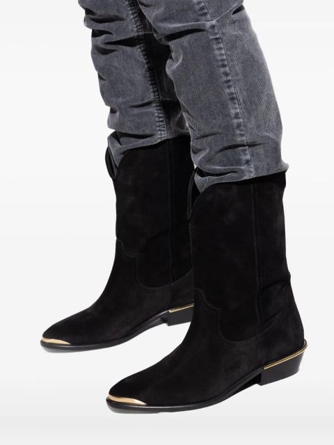ISABEL MARANT metallic-toe suede boots - Black - zdjęcie produktu nr 2