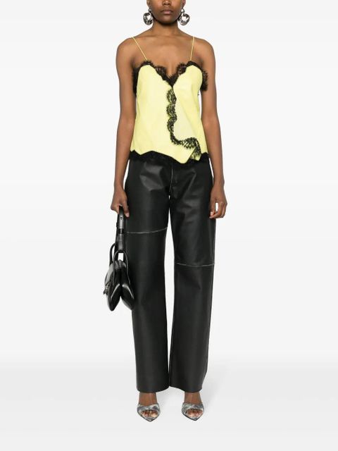 Off-White leather lace-detail top - Yellow - zdjęcie produktu nr 2