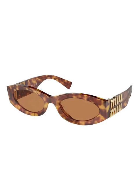 Miu Miu Eyewear tortoiseshell oval-frame sunglasses - Brown - zdjęcie produktu nr 2